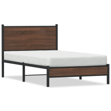 vidaXL barna tölgy színű fém ágykeret fejtámlával 100 x 190 cm ágy és ágykellék