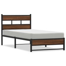 vidaXL barna tölgy színű fém ágykeret matrac nélkül 100 x 190 cm (4017320) ágy és ágykellék