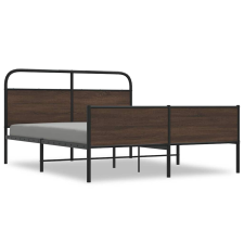 vidaXL barna tölgy színű fém ágykeret matrac nélkül 160 x 200 cm (3318709) ágy és ágykellék