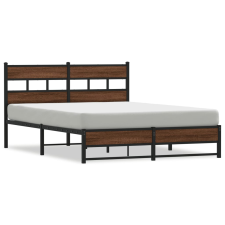 vidaXL barna tölgy színű fém ágykeret matrac nélkül 160 x 200 cm (4017329) ágy és ágykellék