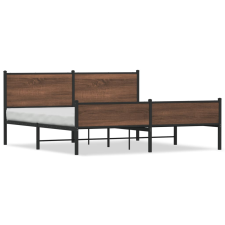 vidaXL barna tölgy színű fém ágykeret matrac nélkül 180 x 200 cm ágy és ágykellék