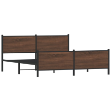 vidaXL barna tölgy színű fém ágykeret matrac nélkül 180 x 200 cm (3301373) ágy és ágykellék