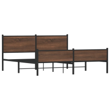 vidaXL barna tölgy színű fém ágykeret matrac nélkül 180 x 200 cm (3301415) ágy és ágykellék