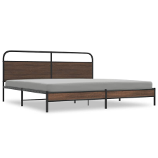 vidaXL barna tölgy színű fém ágykeret matrac nélkül 183 x 213 cm (3318700) ágy és ágykellék