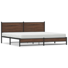 vidaXL barna tölgy színű fém ágykeret matrac nélkül 193 x 203 cm ágy és ágykellék