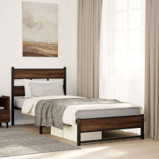 vidaXL barna tölgy színű fém ágykeret matrac nélkül 75 x 190 cm ágy és ágykellék