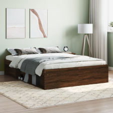 vidaXL barna tölgy színű franciaágykeret 135 x 190 cm ágy és ágykellék