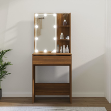 vidaXL barna tölgy színű LED-es fésülködőasztal 60 x 40 x 140 cm bútor