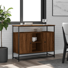 vidaXL barna tölgy színű műfa tálalószekrény 100 x 35 x 80 cm bútor
