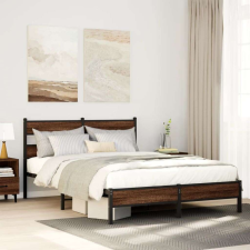vidaXL barna tölgy színű szerelt fa ágykeret matrac nélkül 150x200 cm ágy és ágykellék