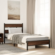 vidaXL barna tölgy színű szerelt fa ágykeret matrac nélkül 75x190 cm ágy és ágykellék