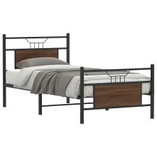 vidaXL barna tölgy színű szerelt fa ágykeret matrac nélkül 75x190 cm ágy és ágykellék