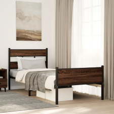 vidaXL barna tölgy színű szerelt fa ágykeret matrac nélkül 90x190 cm ágy és ágykellék