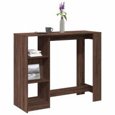 vidaXL barna tölgy színű szerelt fa bárasztal polccal 124x46x103,5 cm bútor