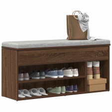 vidaXL barna tölgy színű szerelt fa cipőtároló pad 102x30,5x45 cm bútor