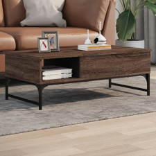 vidaXL barna tölgy színű szerelt fa és fém dohányzóasztal 100x50x35 cm bútor
