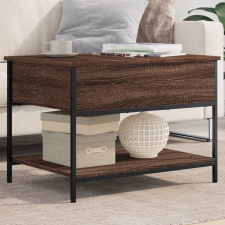 vidaXL barna tölgy színű szerelt fa és fém dohányzóasztal 70x50x50 cm bútor