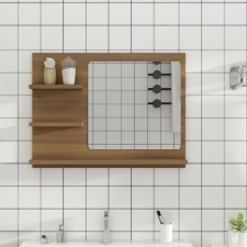 vidaXL barna tölgy színű szerelt fa fürdőszobatükör 60 x 10,5 x 45 cm bútor