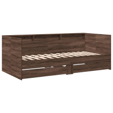 vidaXL barna tölgy színű szerelt fa kanapéágy fiókokkal 75 x 190 cm (3280866) ágy és ágykellék