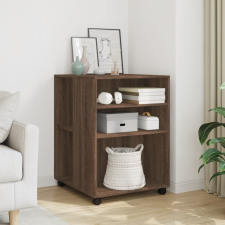 vidaXL barna tölgy színű szerelt fa kisasztal kerekekkel 5 60x78 cm bútor
