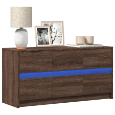 vidaXL barna tölgy színű szerelt fa LED-es TV-szekrény 100x34x50 cm bútor