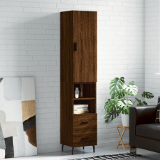 vidaXL barna tölgy színű szerelt fa magasszekrény 34,5x34x180 cm bútor