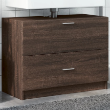 vidaXL barna tölgy színű szerelt fa mosdószekrény 78 x 37 x 59 cm fürdőszoba bútor