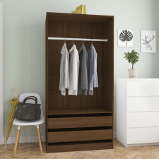 vidaXL barna tölgy színű szerelt fa ruhásszekrény 100 x 50 x 200 cm bútor
