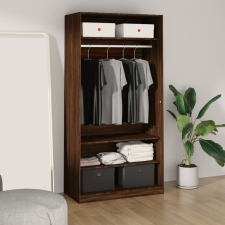 vidaXL barna tölgy színű szerelt fa ruhásszekrény 100 x 50 x 200 cm bútor