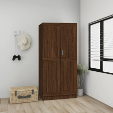 vidaXL barna tölgy színű szerelt fa ruhásszekrény 82,5x51,5x180 cm bútor