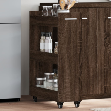 vidaXL barna tölgy színű szerelt fa szekrény kerekekkel 60x22x79 cm bútor