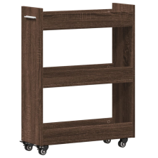 vidaXL barna tölgy színű szerelt fa szekrény kerekekkel 60x22x79 cm (840421) bútor