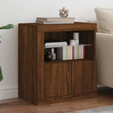vidaXL barna tölgy színű tálalószekrény LED-világítással 60,5x37x67 cm bútor