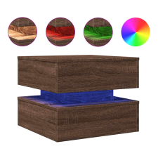 vidaXL barna tölgyszínű dohányzóasztal LED-lámpákkal 50 x 50 x 40 cm (839860) bútor