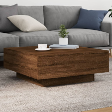 vidaXL barna tölgyszínű dohányzóasztal LED-lámpákkal 80 x 8 0x 31 cm bútor