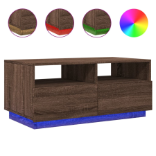 vidaXL barna tölgyszínű dohányzóasztal LED-lámpákkal 90x49x40 cm (839839) bútor