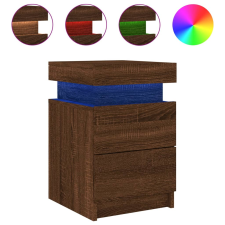 vidaXL barna tölgyszínű éjjeliszekrény LED-világítással 35x39x55 cm (836761) bútor