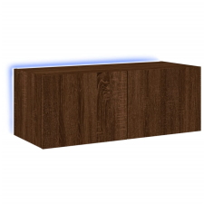vidaXL barna tölgyszínű fali TV-szekrény LED-del 80x35x31 cm (837293) bútor