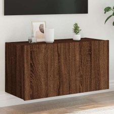 vidaXL barna tölgyszínű fali TV-szekrény LED-del 80x35x41 cm bútor
