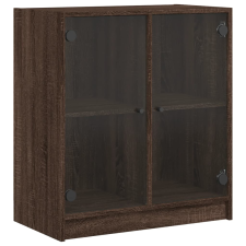vidaXL barna tölgyszínű kisszekrény üvegajtókkal 68 x 37 x 75,5 cm (836426) bútor