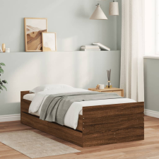 vidaXL barna tölgyszínű műfa ágykeret fiókokkal 90 x 200 cm ágy és ágykellék
