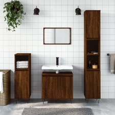 vidaXL barna tölgyszínű műfa fürdőszobaszekrény 58x33x60 cm fürdőszoba bútor