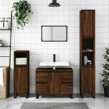 vidaXL barna tölgyszínű műfa mosdószekrény 80 x 33 x 60 cm fürdőszoba bútor