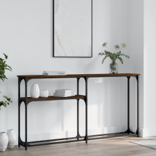 vidaXL barna tölgyszínű műfa tálalóasztal 145x22,5x75 cm bútor
