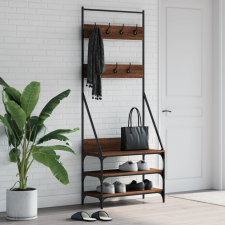 vidaXL barna tölgyszínű ruhafogas cipőpolccal 72x34x184 cm bútor