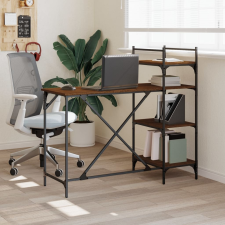 vidaXL barna tölgyszínű számítógépasztal polcokkal 120x47x109 cm íróasztal