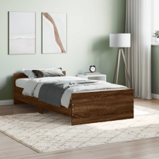vidaXL barna tölgyszínű szerelt fa ágykeret 100 x 200 cm ágy és ágykellék