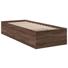 vidaXL barna tölgyszínű szerelt fa ágykeret 90 x 200 cm (3281062) ágy és ágykellék