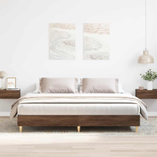 vidaXL barna tölgyszínű szerelt fa ágykeret matrac nélkül 200 x 200 cm ágy és ágykellék