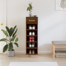 vidaXL barna tölgyszínű szerelt fa cipősszekrény 30 x 35 x 105 cm bútor